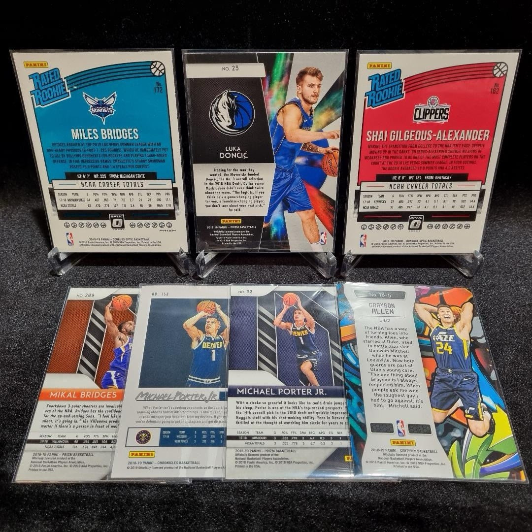 NBA 2018-19 Rookie /Insert Card Bundle X 7 Ft Luka Doncic & SGA RC Panini (#3)1