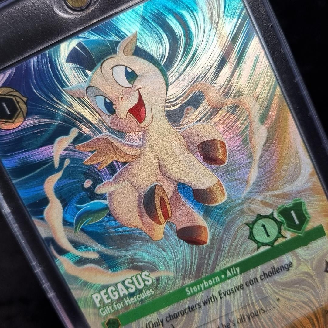 Disney Lorcana Challenge Pegasus Gift For Hercules DLC Exclusive Foil Promo 1/C22