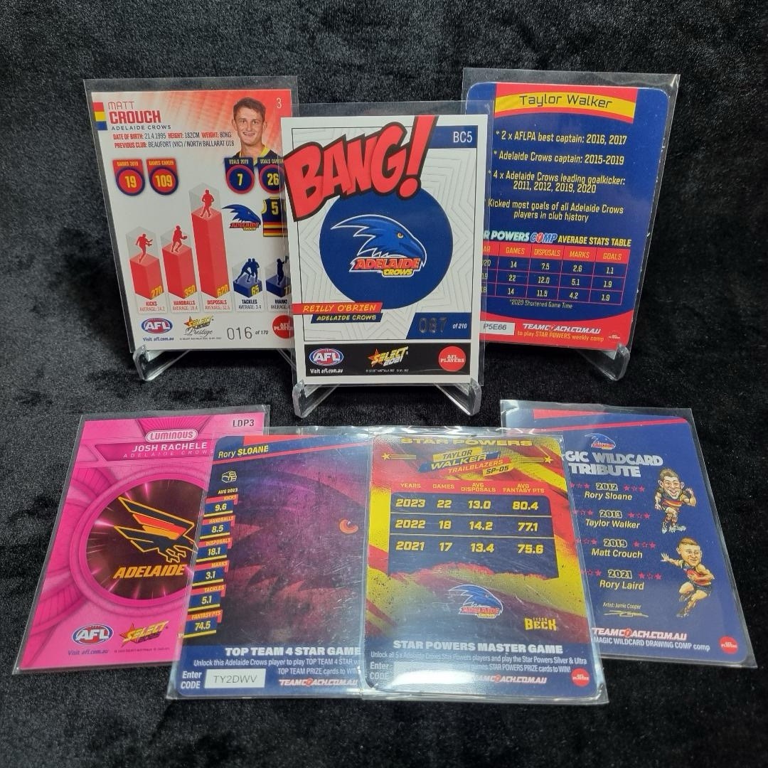 AFL Adelaide Crows Insert/ Numbered Card Lot X 7 Trading Cards1