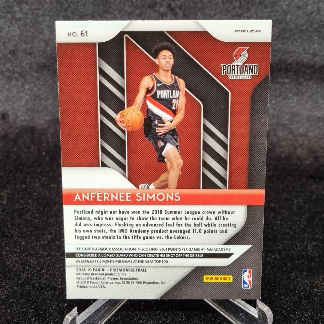 2018-19 Panini Prizm Anfernee Simons Rookie Green NBA1