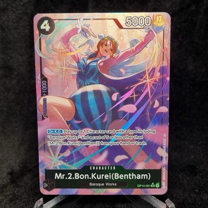 Mr.2.Bon.Kurei (Bentham) (Alternate Art) (OP14-091) - The Azure Sea's Seven Foil0