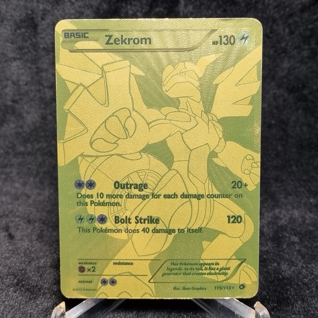 Pokémon TCG Zekrom (Secret Rare) 115/113 Legendary Treasures Holo Gold Full Art0