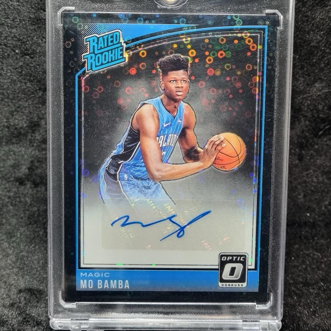 2018-19 Mo Bamba Black 1/1 Rated Rookie RC Auto #160 Donruss Optic Magic4