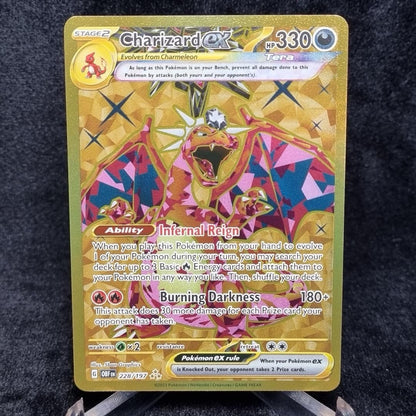 Pokémon Gold Charizard EX Obsidian Flames 228/197 Gold Hyper Rare English TCG0