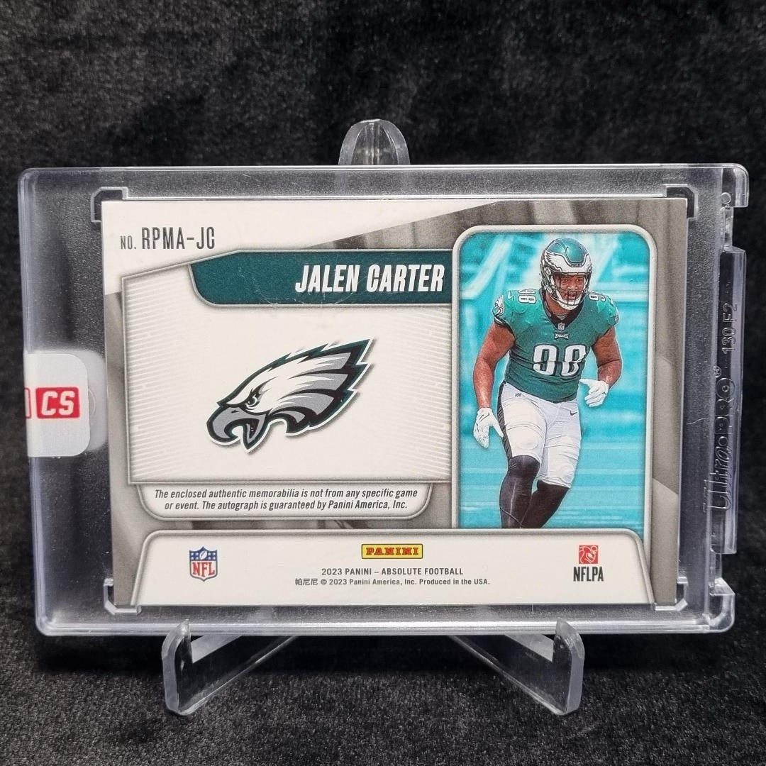 NFL Jalen Carter 2023 Panini Sealed Absolute Rookie Premiere Quad Patch Auto /491