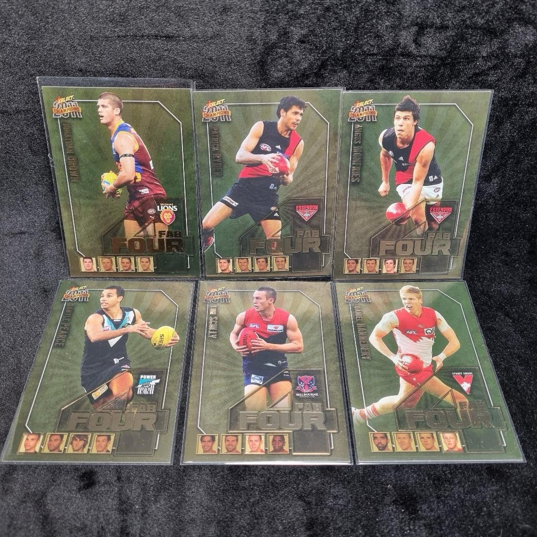 AFL 2011 Select Champions Gold Fab Four Card Lot X 6 Aussie Rules0