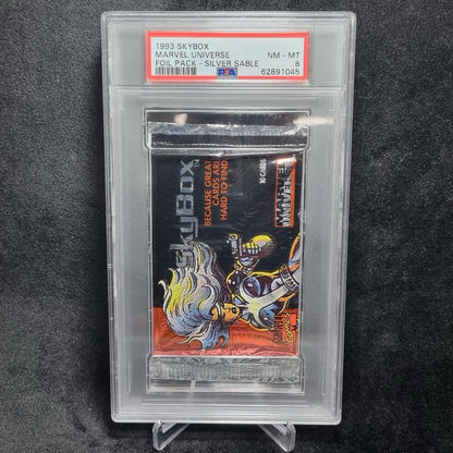 1993 Skybox Marvel Universe Foil Pack Silver Sable PSA 80