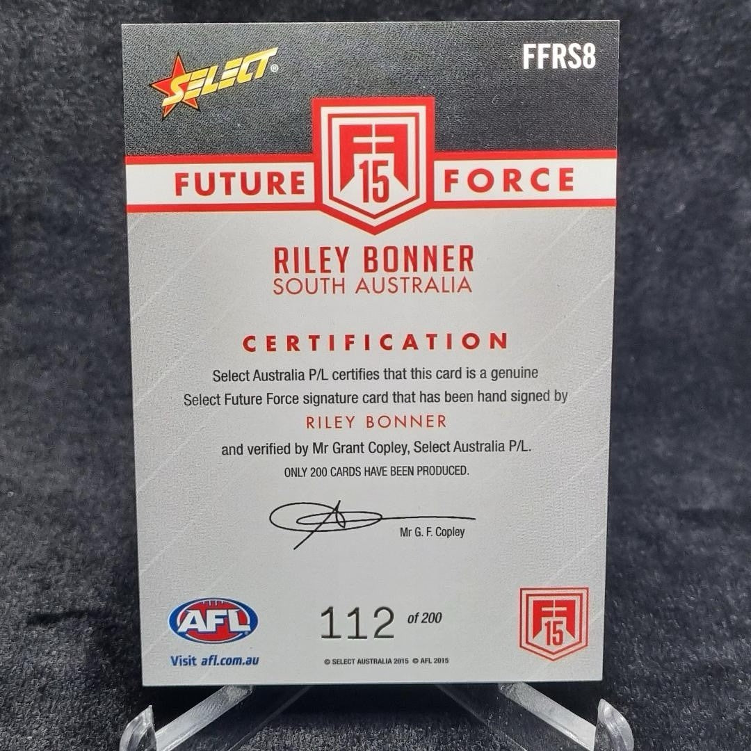 AFL Select 2015 Future Force RILEY BONNER Draft Pick Signature Red /200 #81