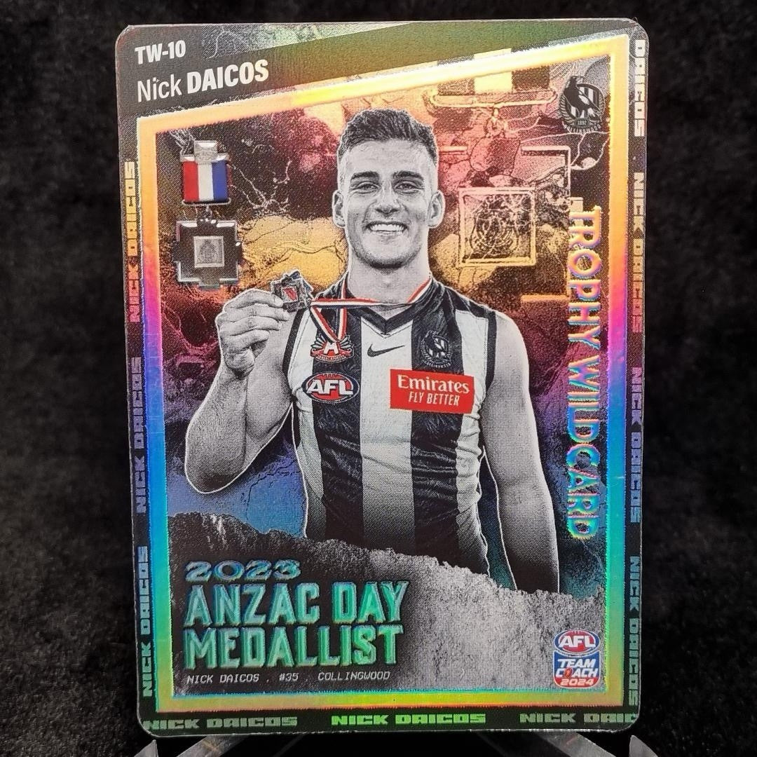 2024 AFL Nick Daicos Teamcoach Silver Trophy Wildcard  Anzac Day Medallist0