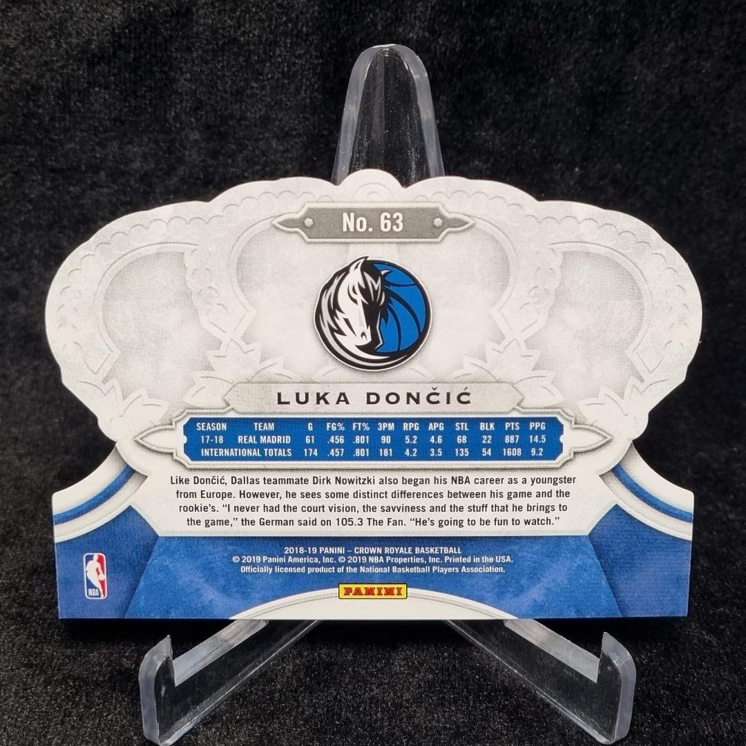 NBA 2018-19 Luka Dončić Panini Crown Royale #63 Rookie RC Die-Cut Dallas Mavs1