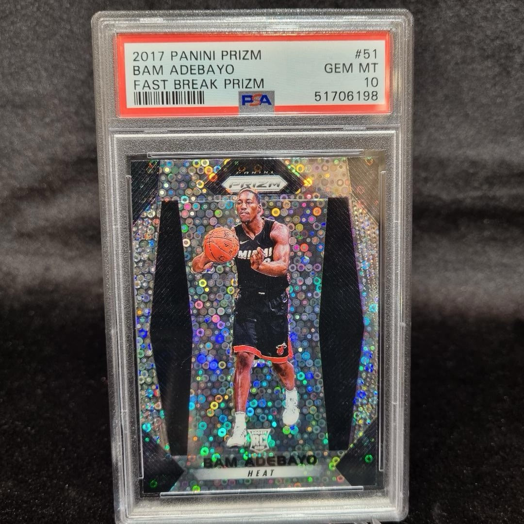 2017-18 Bam Adebayo PSA 10 RC Rookie Gem Mint Panini Prizm Fast Break #510