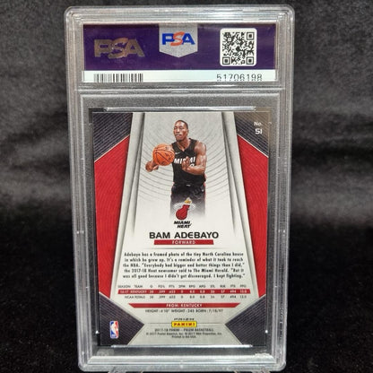 2017-18 Bam Adebayo PSA 10 RC Rookie Gem Mint Panini Prizm Fast Break #511