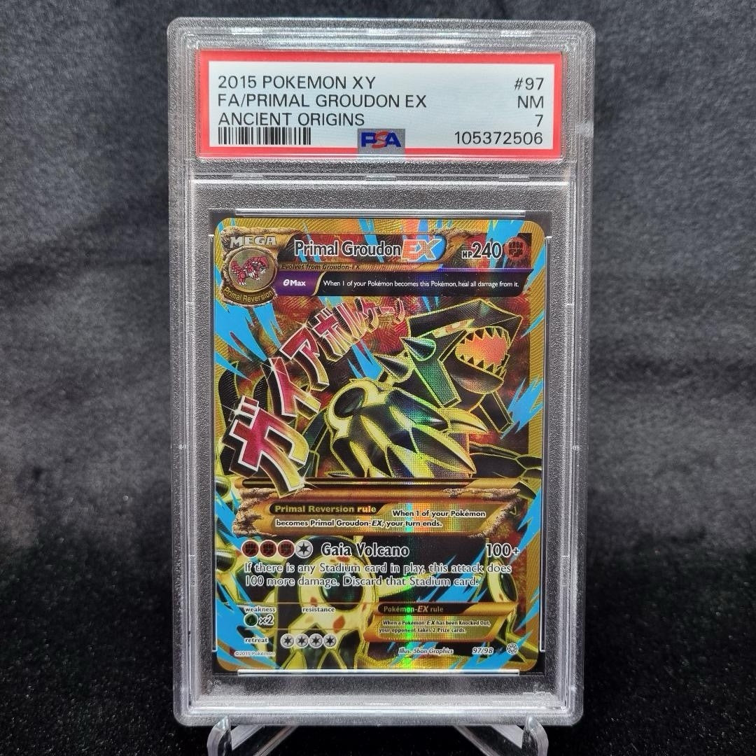 Pokemon XY Ancient Origins Primal Groudon EX Full Art  #97/98 PSA 70