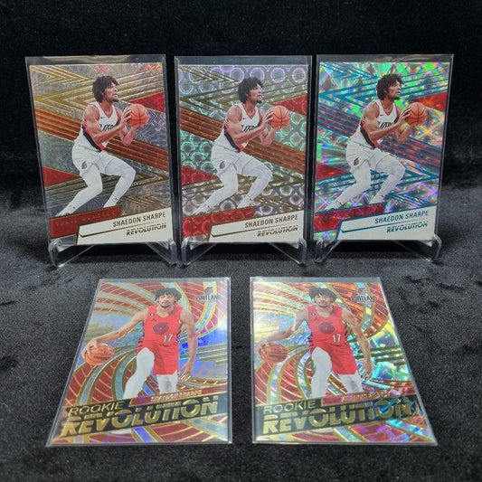 NBA Shaedon Sharpe Rainbow/ Numbered Card Lot X 5 Panini Revolution 0