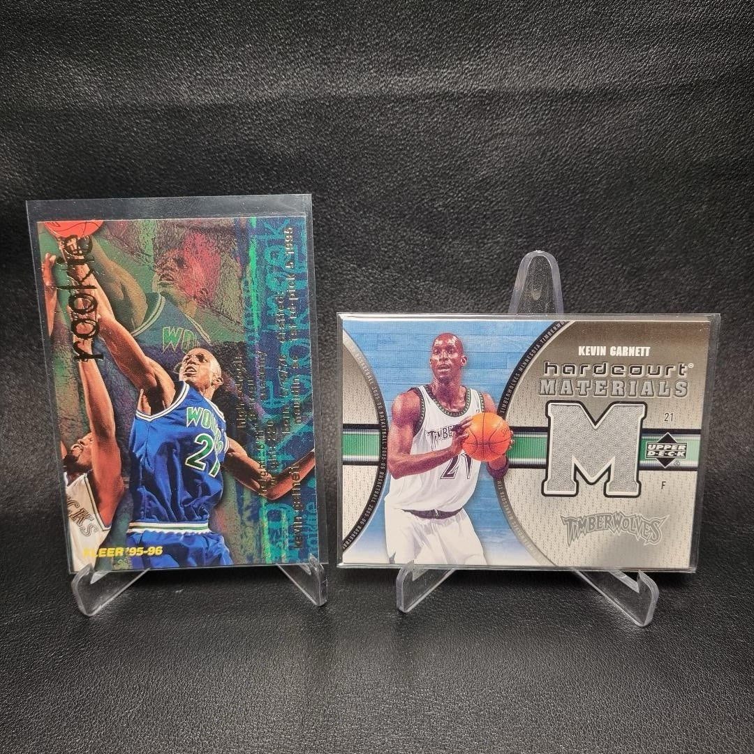 NBA Kevin Garnett Rookie And Game-Used Memorabilia Card Bundle X 2 1996-20060