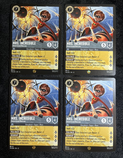 Lorcana Wilds Unknown Mrs. Incredible - Determined Rescuer Legendary x4 Play Set0