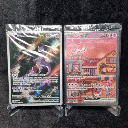 Pokémon Sealed TCG SVP 052 Mewtwo & 053 Mew EX (151 UPC 2-Card Promo Set)0