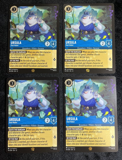 Lorcana Wilds Unknown - 161/204 Ursula - Deal Maker - Legendary x4 Play Set0