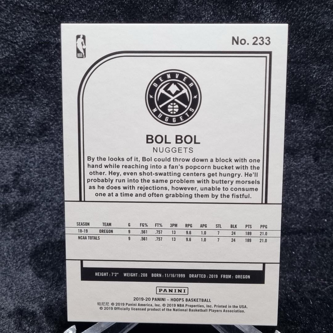 2019-20 NBA Bol Bol Rookie 10/99 Jersey Match #233 Panini Hoops Green1