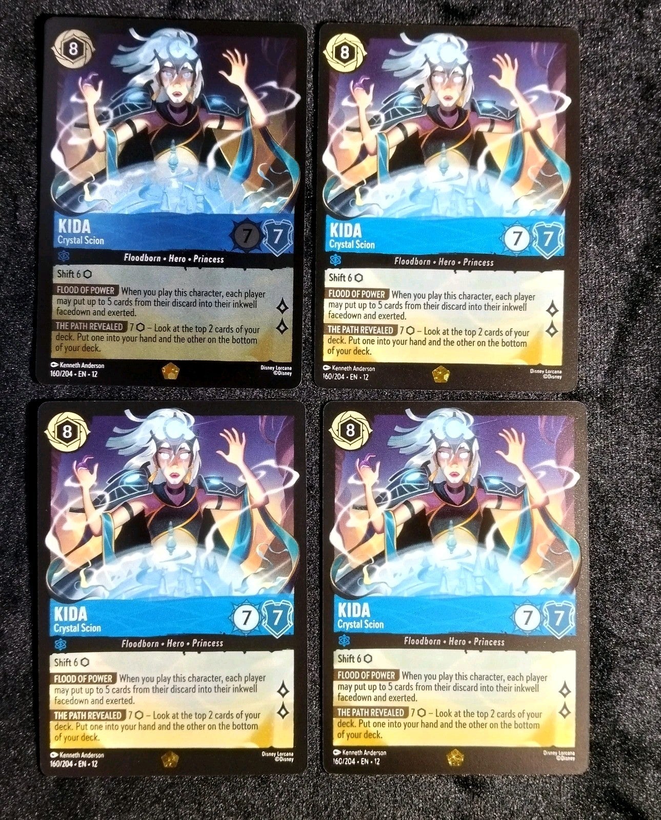 Disney Lorcana Kida Crystal Scion Legendary 160/204 Wilds Unknown x4 Playset0