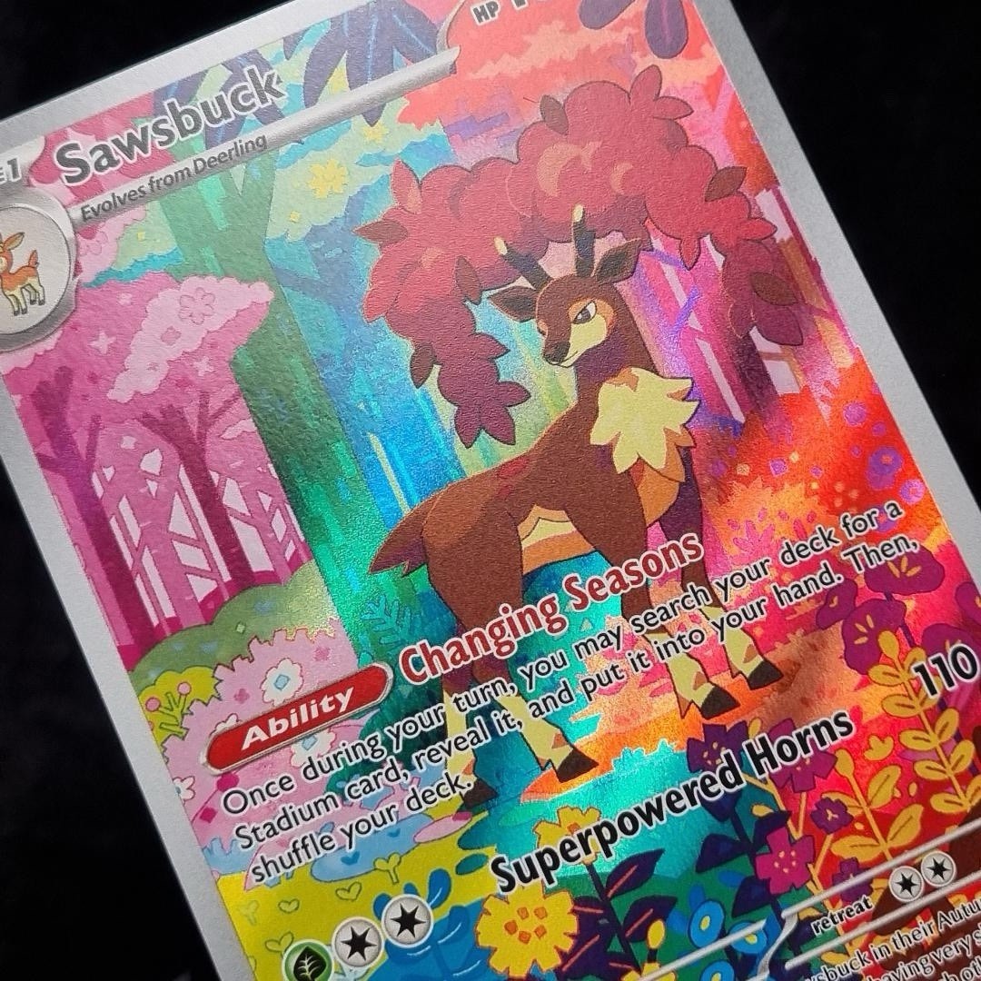 Pokémon Sawsbuck 166/162 SV05 Temporal Forces Illustration Rare TCG English2
