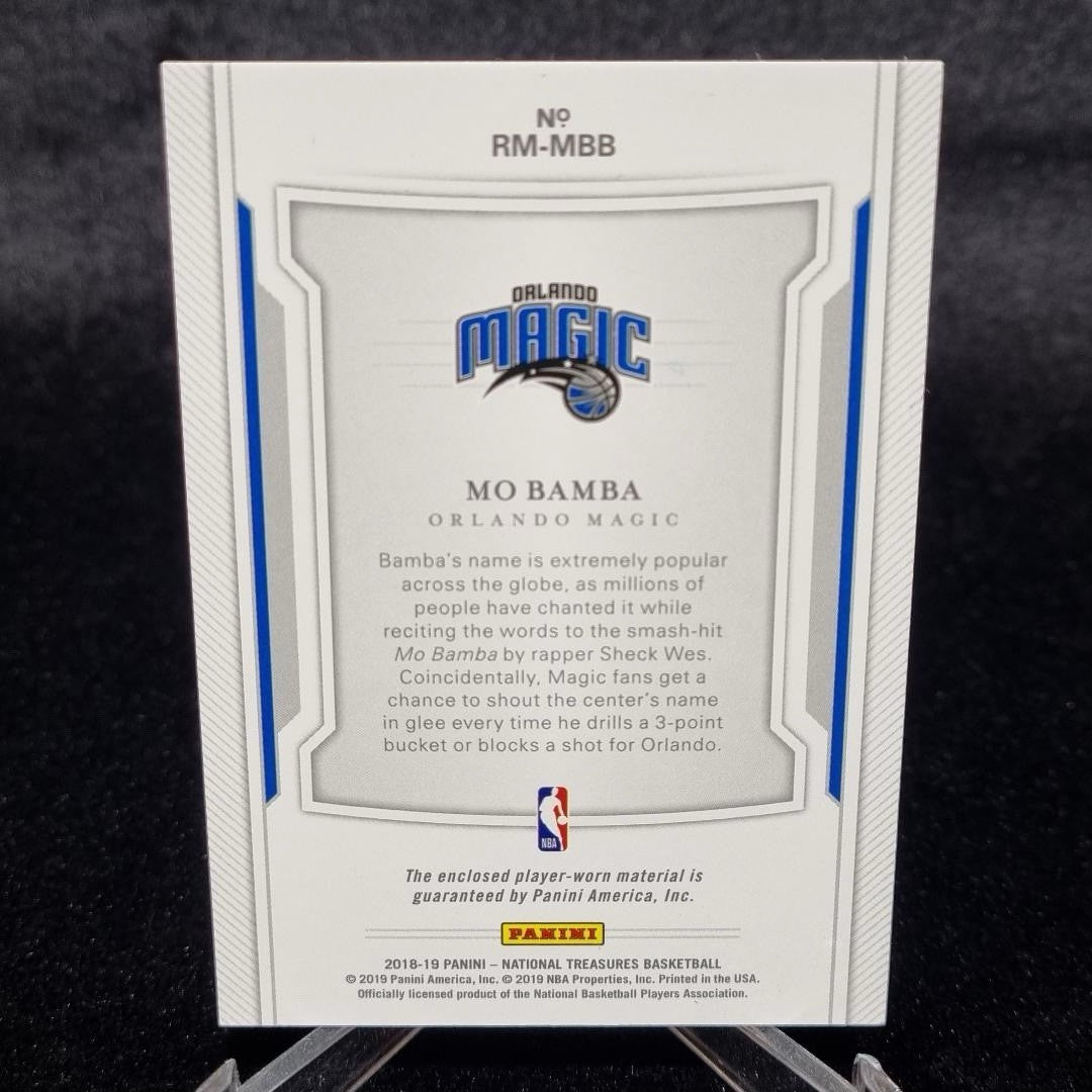 2018-19 Panini National Treasures Rookie Materials Prime /25 Mo Bamba #RM-MBB RC1