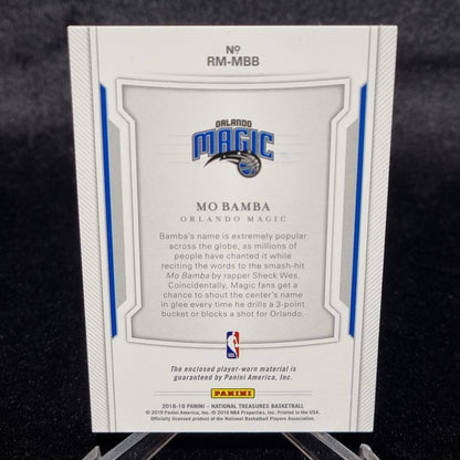 2018-19 Panini National Treasures Rookie Materials Prime /25 Mo Bamba #RM-MBB RC1