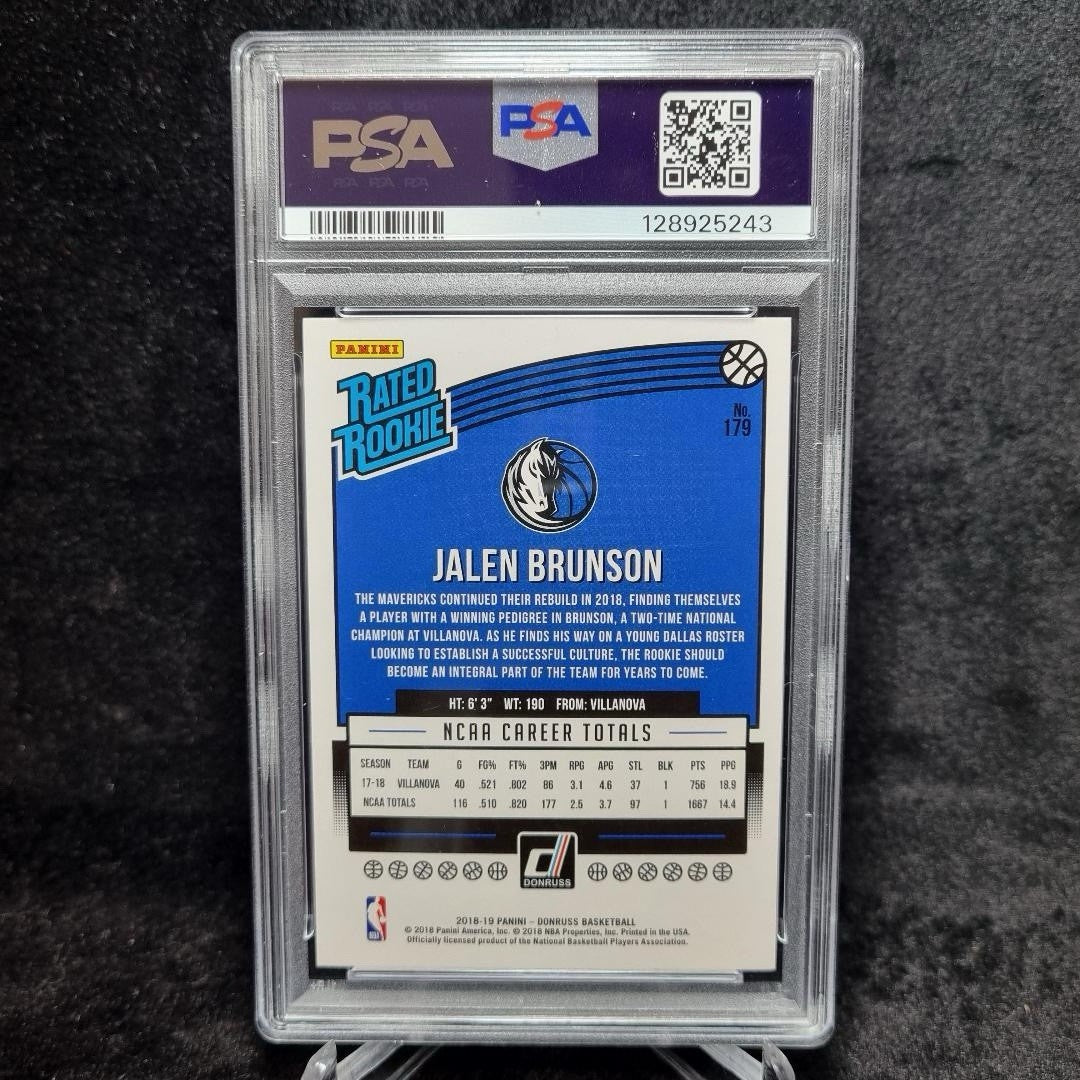 2018 PANINI DONRUSS JALEN BRUNSON ROOKIE RC #179 PSA 9 MINT1