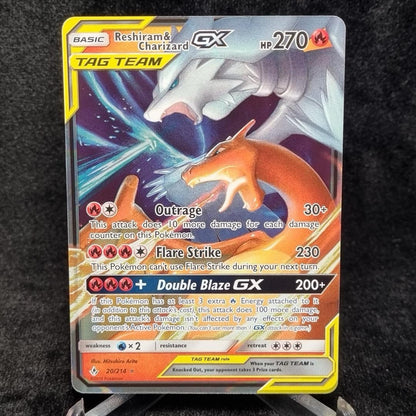 Pokémon Reshiram & Charizard GX 20/214 Unbroken Bonds TCG English Tag Team0