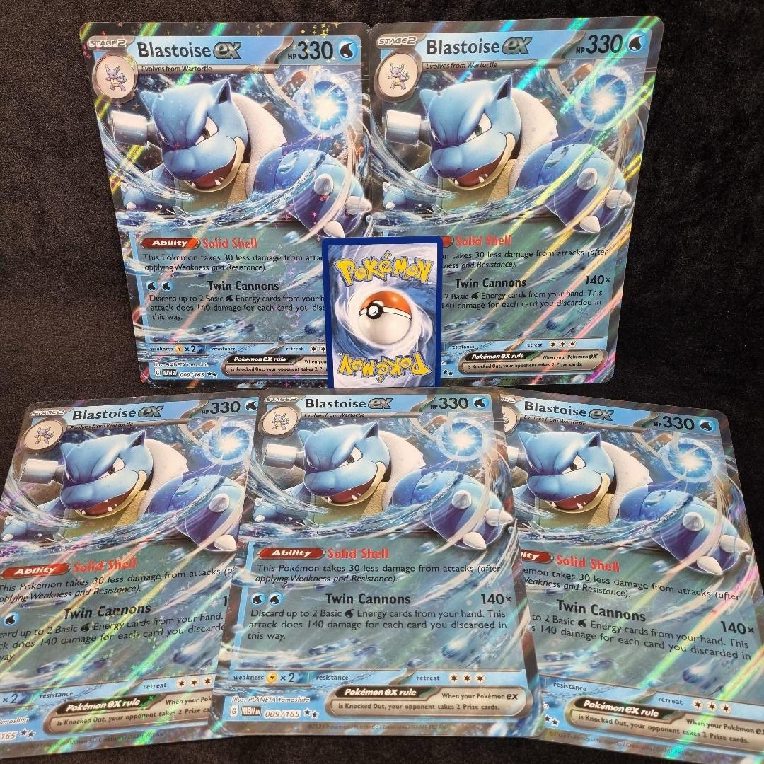 Pokémon Blastoise EX 151 JUMBO Blooming Waters Promo Card Lot X 5 2023 English0