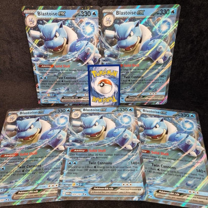 Pokémon Blastoise EX 151 JUMBO Blooming Waters Promo Card Lot X 5 2023 English0