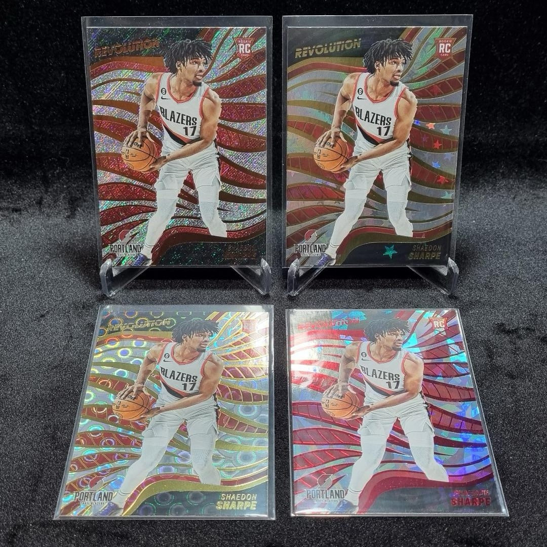 NBA Shaedon Sharpe Rookie Revolution Rainbow Card Lot X 4 Panini 2022-20230