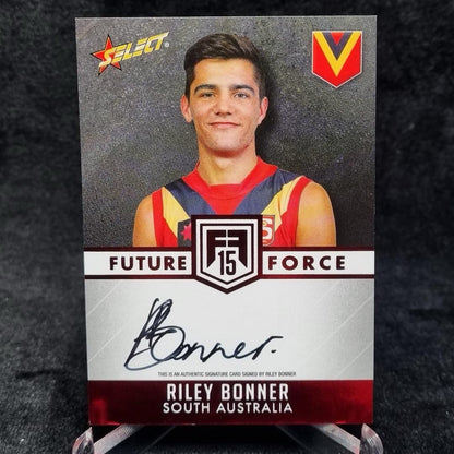 AFL Select 2015 Future Force RILEY BONNER Draft Pick Signature Red /200 #80
