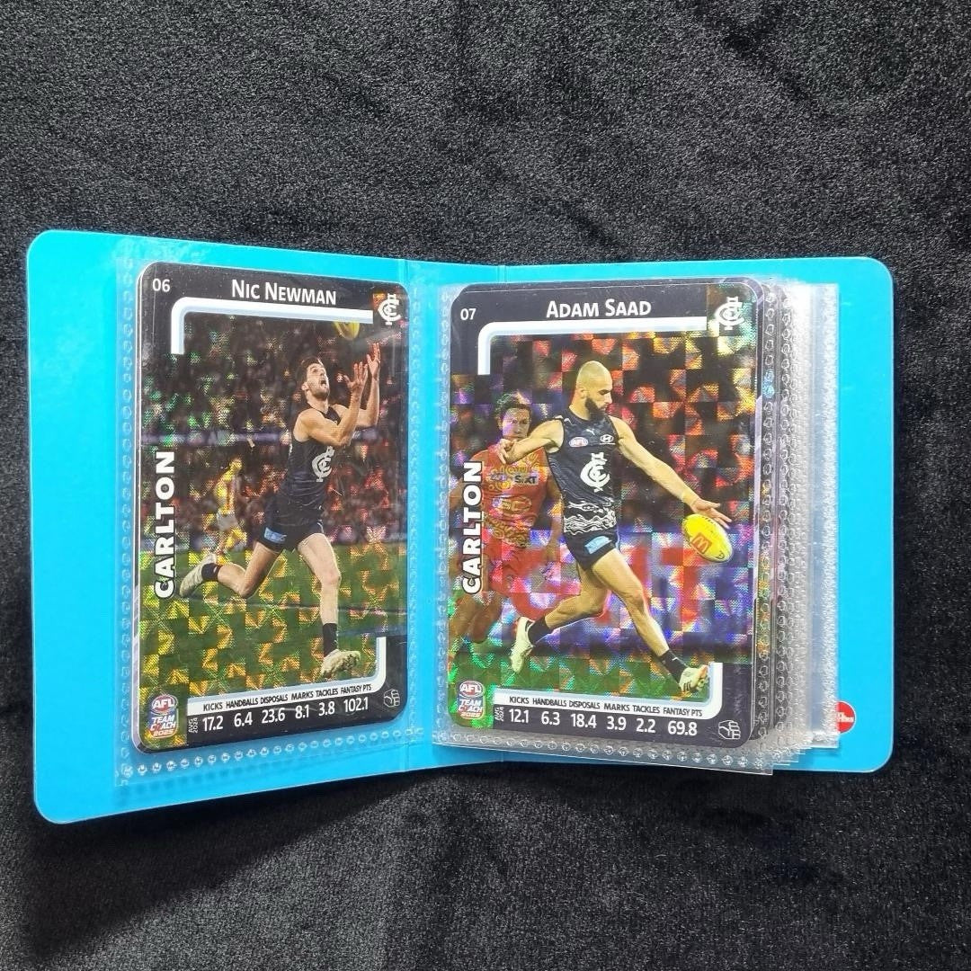 AFL 2025 Pocket Album Carlton Blues Ft Patrick Cripps Cards Team Coach Game Card3