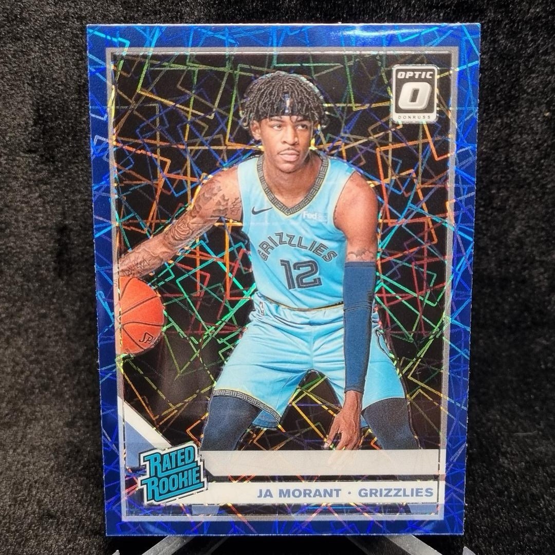 NBA Ja Morant Rookie Blue Velocity Optic Donruss #168 2019-2020 Grizzlies0