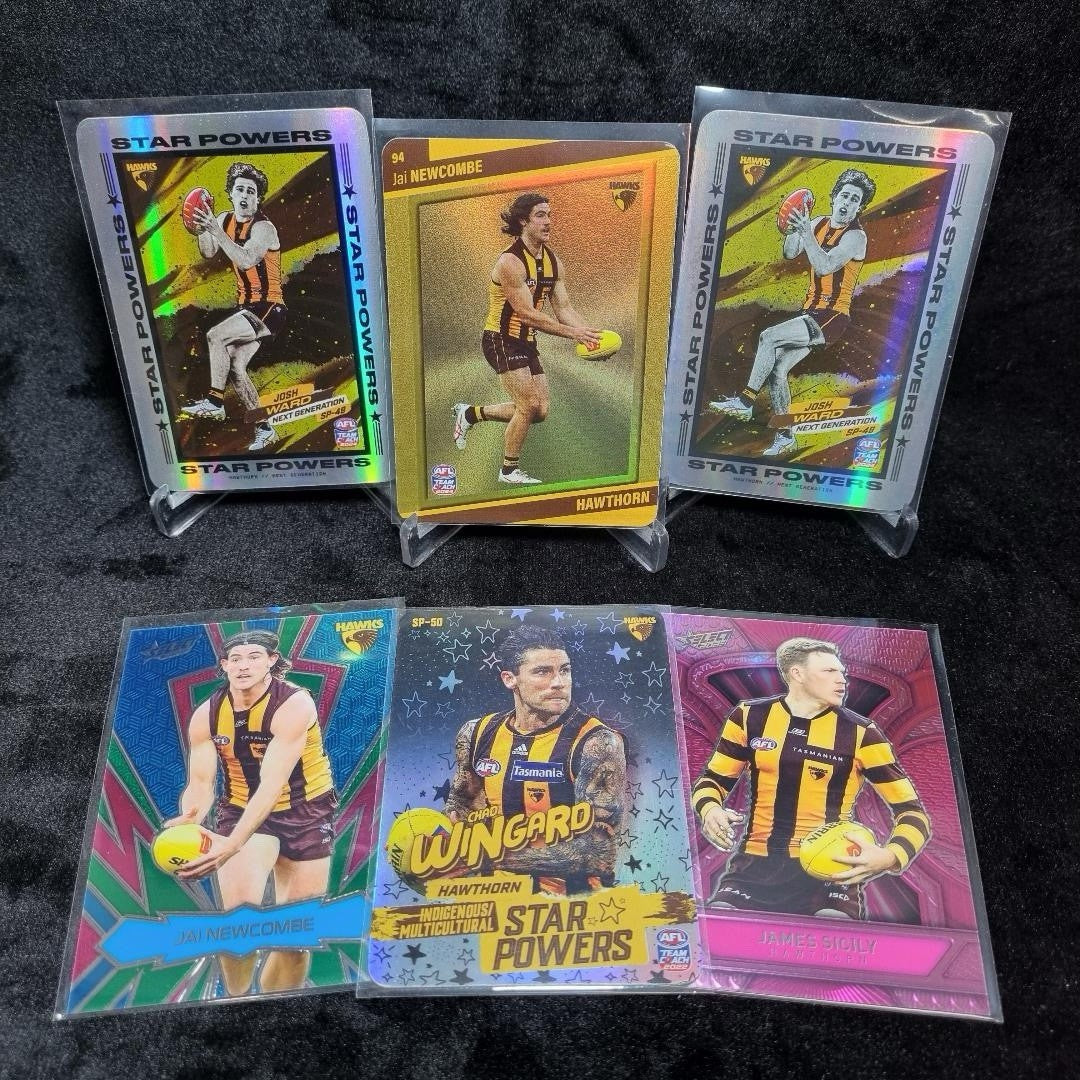 AFL Hawthorn Hawks Insert/ Numbered Card Lot X 6 Trading Cards0