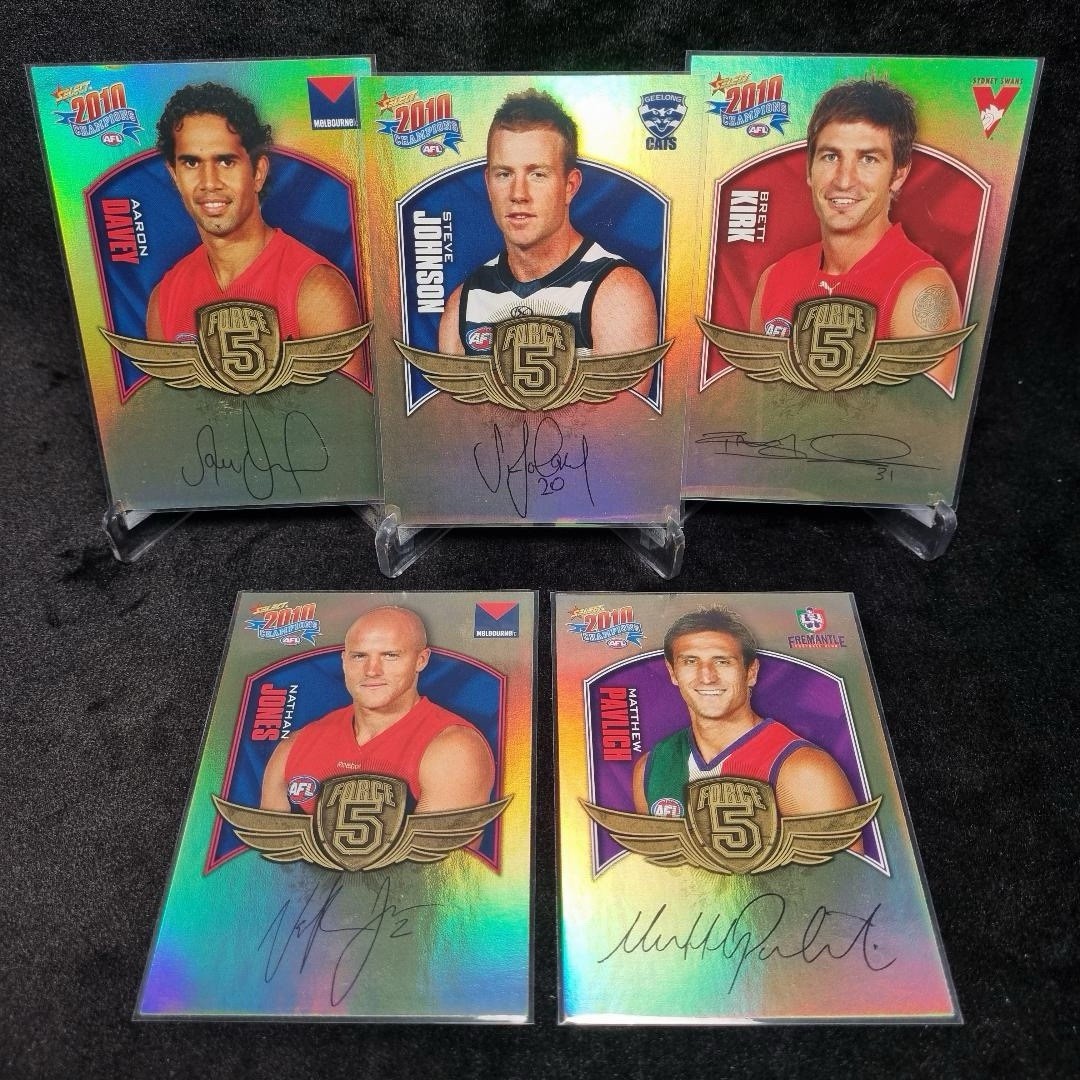 AFL 2010 Select Force 5 Facsimile Signature Card Lot X 5 Aussie Rules English0
