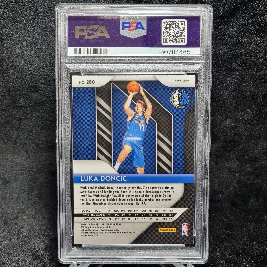 2018-19 Prizm Luka Doncic Rookie Red White & Blue Prizms #280 RC PSA 9 Mint1