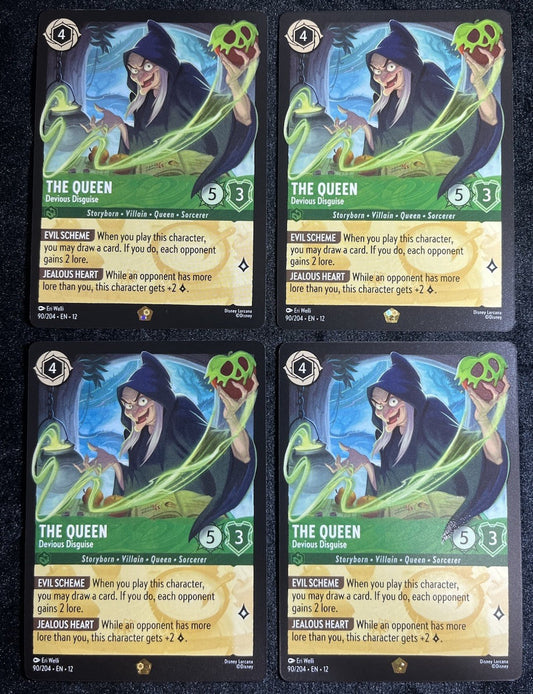The Queen - Devious Disguise  90/204 Legendary Lorcana Wilds Unknown Play Set x40