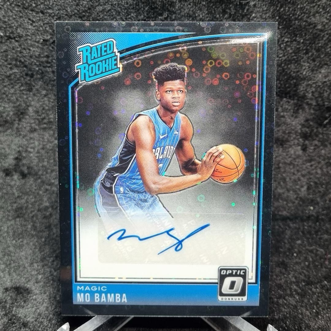 2018-19 Mo Bamba Black 1/1 Rated Rookie RC Auto #160 Donruss Optic Magic0