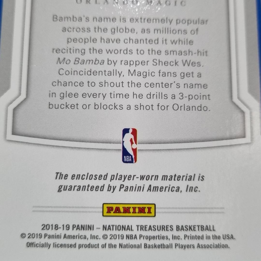 2018-19 Panini National Treasures Rookie Materials Prime /25 Mo Bamba #RM-MBB RC4