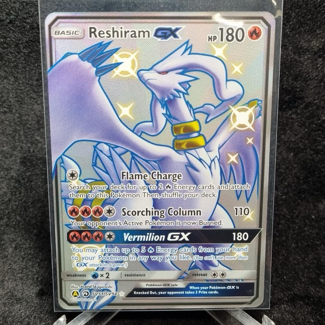 Pokémon TCG Reshiram GX SV51/SV94 Hidden Fates Shiny Vault Holo Rare Card0