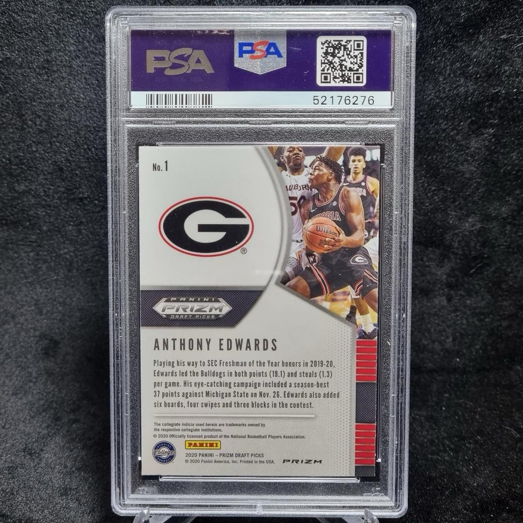 NBA 2020 Anthony Edwards Rookie Silver Draft Picks PRIZM #1 Panini PSA 91