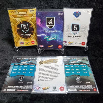 AFL Port Adelaide FC Insert/ Numbered Card Lot X 6 Trading Cards1