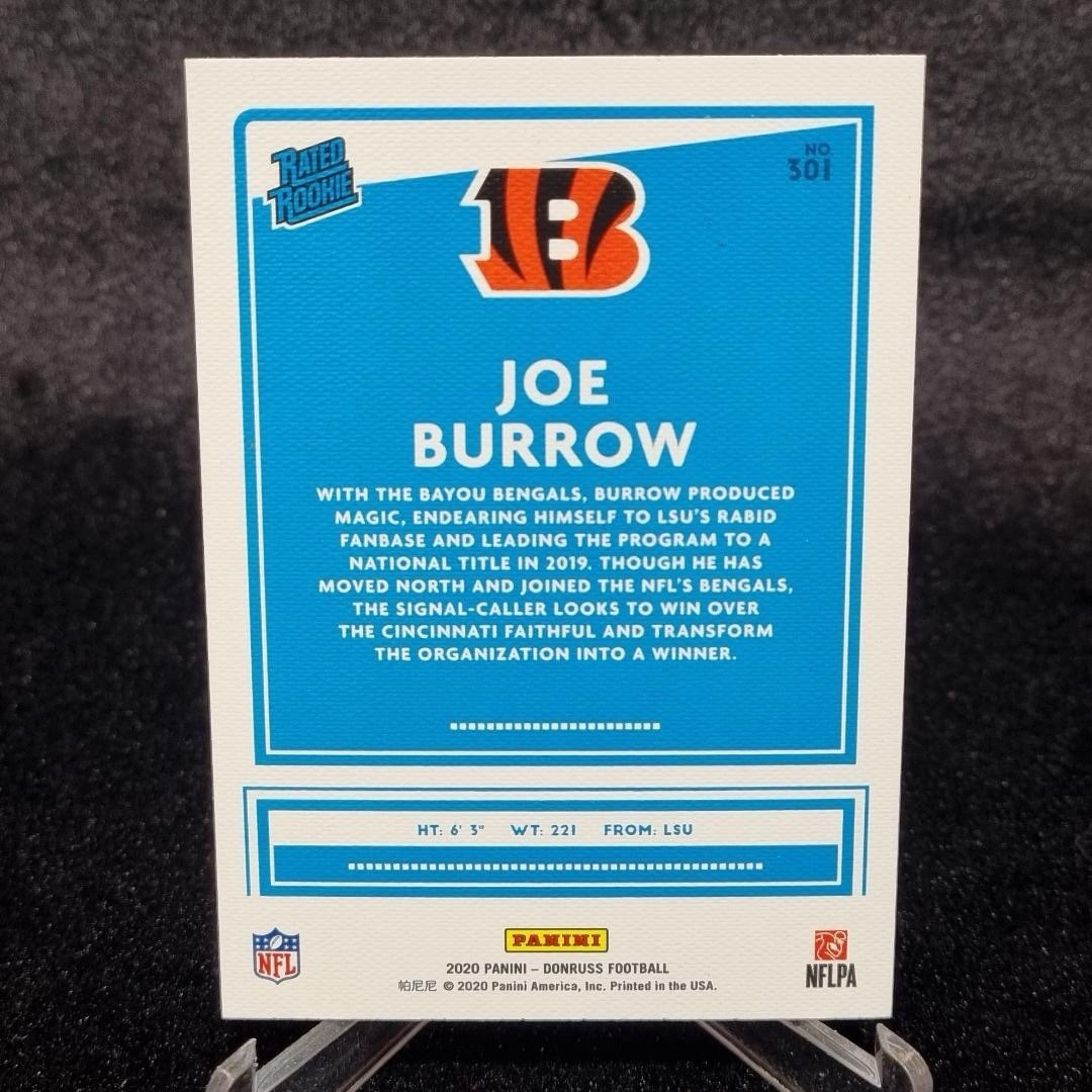 Joe Burrow 2020 Panini Donruss Rated Rookie RC Bengals #3011