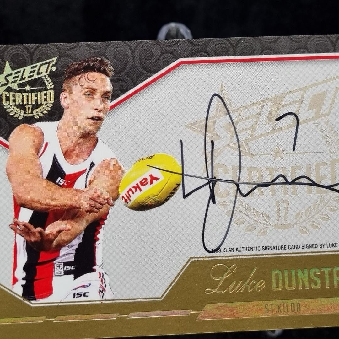 AFL Select 2017 Luke Dunstan Certified Signature Card SCS29 /2402