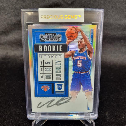 2020-21 Immanuel Quickley Rookie Holo Silver Auto Panini Contenders Ticket 1140