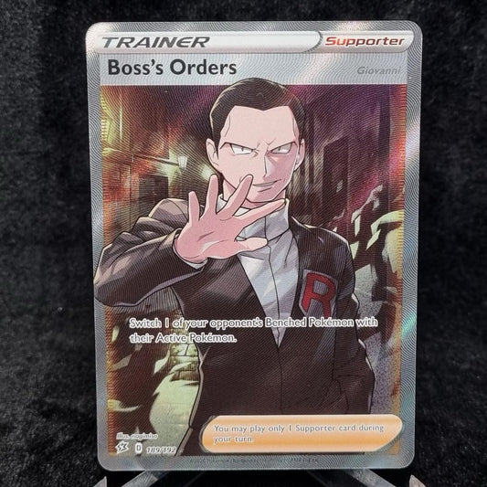 Pokémon Boss’s Orders 189/192 Full Art Holo Rebel Clash TCG Giovanni C English0