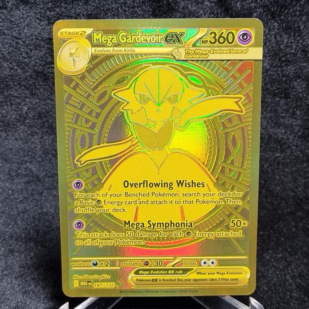 Pokémon Mega Gardevoir EX 187/132 Gold Secret Rare - Mega Evolution English TCG0