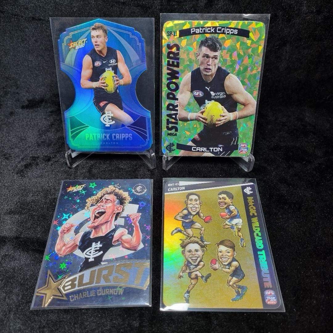 AFL Carlton Blues Insert/ Numbered Card Lot X 4 Trading Cards0
